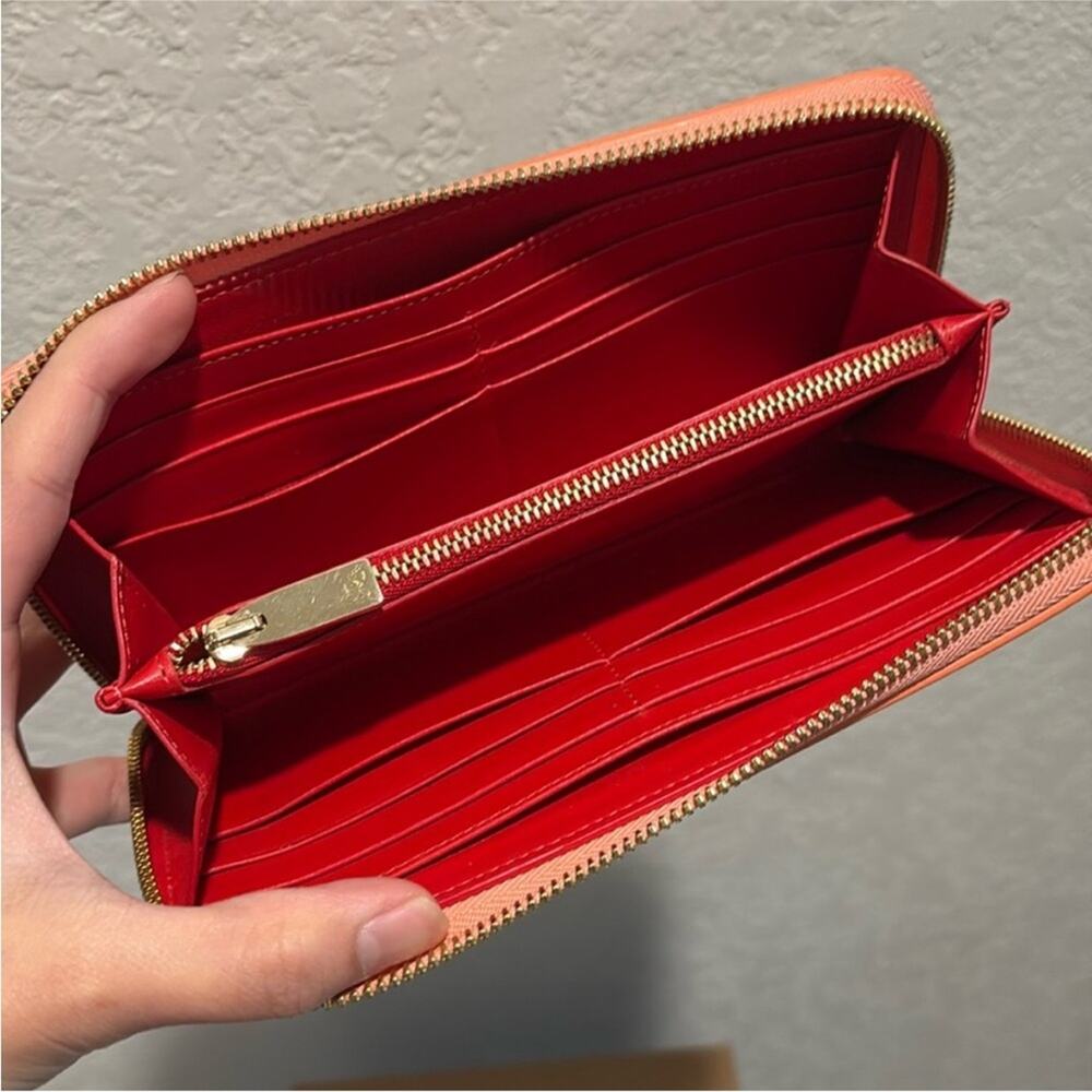 Christian Louboutin PANETTONE WALLET CALF SPIKES FLAMINGO/GOLD - Picture 7 of 12